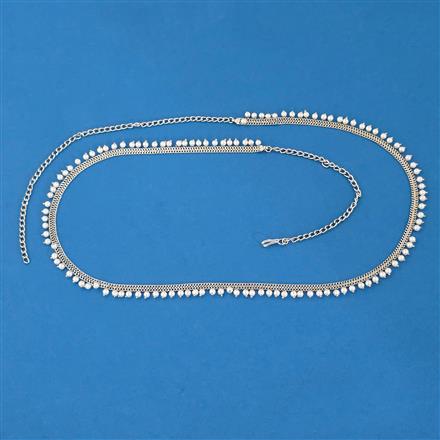 Antique Pearl Belt with Rhodium Plating