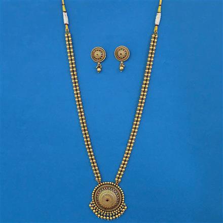 Antique Layered Necklace with Matte Gold Plating