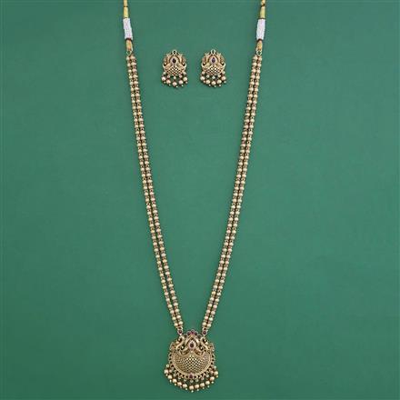 Antique Birds Necklace with Matte Gold Plating