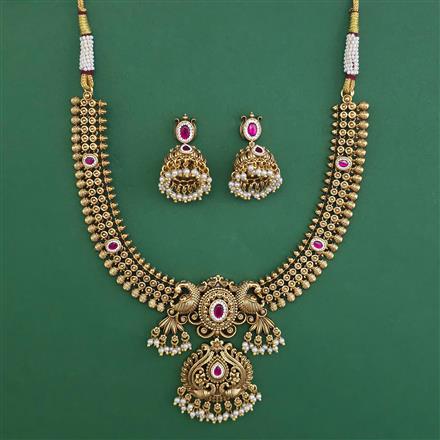 Antique Birds Necklace with Matte Gold Plating