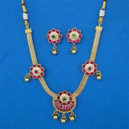 Antique Classic Necklace with Matte Gold Plating