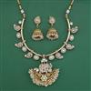 Antique Pearl Necklace with Matte Gold Plating