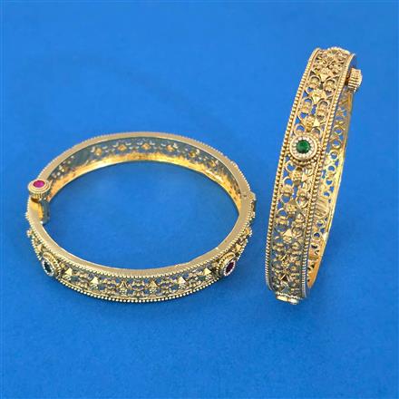 Antique Openable Bangles with Matte Gold Plating
