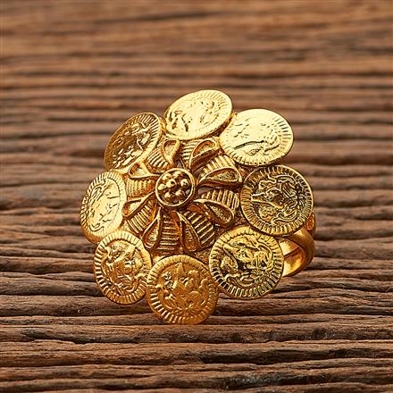 Antique Temple Ring with gold plating