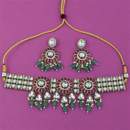 Antique Classic Necklace with Mehndi Plating