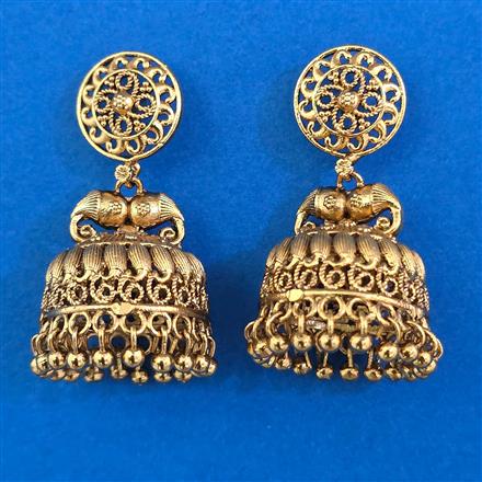 Antique Jhumki with Matte Gold Plating