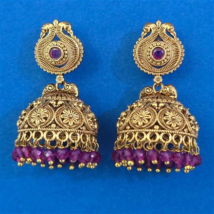 Antique Jhumki with Matte Gold Plating