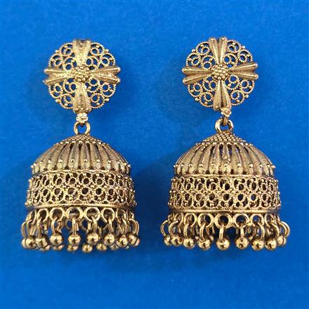 Antique Jhumki with Matte Gold Plating