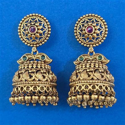 Antique Birds Earring with Matte Gold Plating