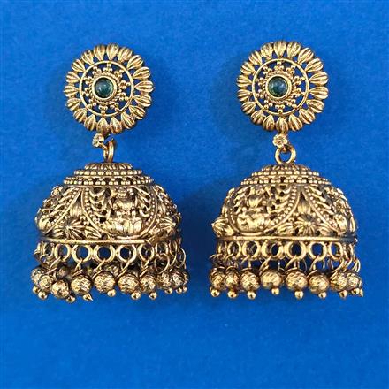 Antique Jhumki with Matte Gold Plating