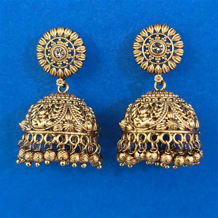 Antique Jhumki with Matte Gold Plating