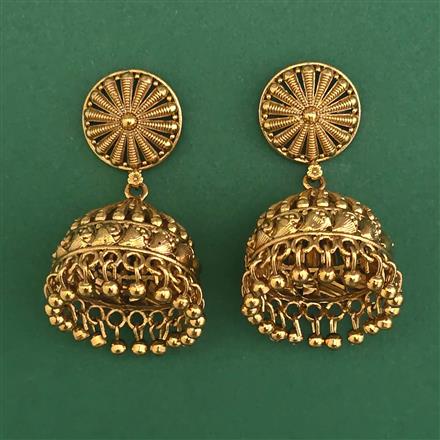 Antique Jhumki with Matte Gold Plating