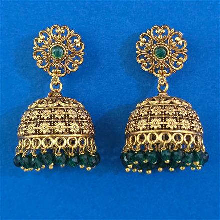 Antique Jhumki with Matte Gold Plating