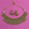 Antique Temple Necklace with Matte Gold Plating