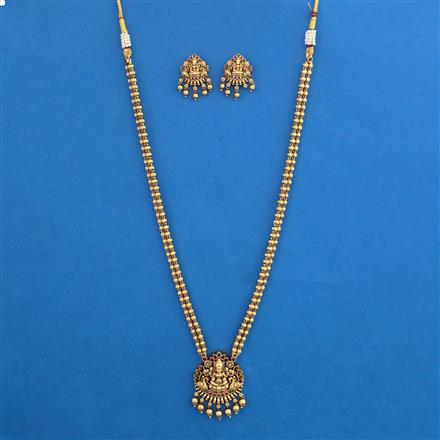Antique Temple Necklace with Matte Gold Plating