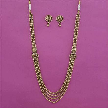 Antique Layered Necklace with Matte Gold Plating
