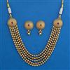 Antique Layered Necklace with Matte Gold Plating