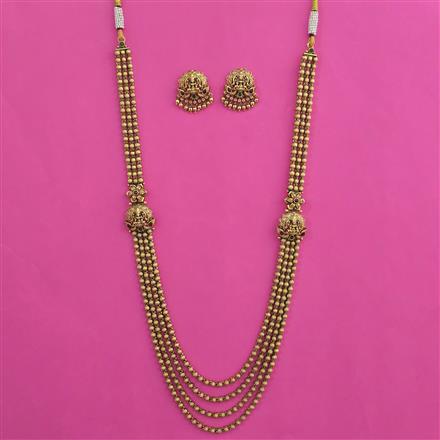 Antique Layered Necklace with Matte Gold Plating