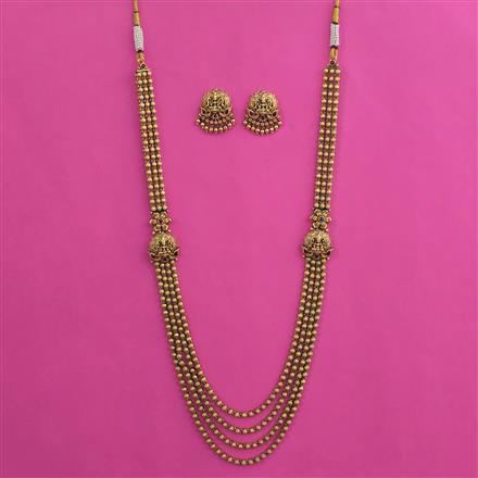 Antique Layered Necklace with Matte Gold Plating