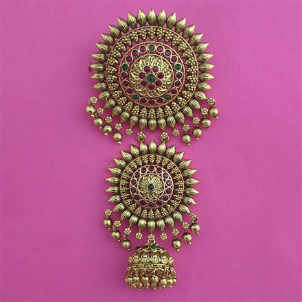 Antique Classic Hair Brooch with Matte Gold Plating