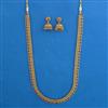 Antique Long Necklace with Matte Gold Plating