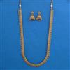 Antique Long Necklace with Matte Gold Plating