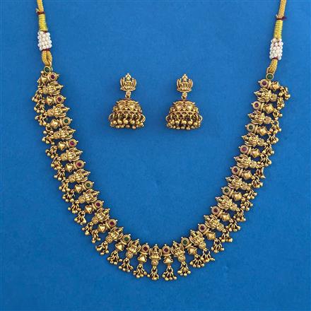 Antique Temple Necklace with Matte Gold Plating