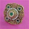 Antique Adjustable Ring with Matte Gold Plating