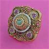 Antique Adjustable Ring with Matte Gold Plating