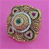 Antique Adjustable Ring with Matte Gold Plating