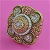 Antique Adjustable Ring with Matte Gold Plating
