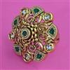 Antique Adjustable Ring with Matte Gold Plating