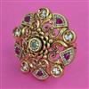 Antique Adjustable Ring with Matte Gold Plating