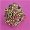 Antique Adjustable Ring with Matte Gold Plating