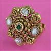 Antique Adjustable Ring with Matte Gold Plating