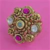 Antique Adjustable Ring with Matte Gold Plating