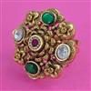Antique Adjustable Ring with Matte Gold Plating