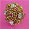 Antique Adjustable Ring with Matte Gold Plating