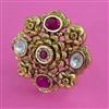 Antique Adjustable Ring with Matte Gold Plating