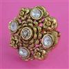 Antique Adjustable Ring with Matte Gold Plating