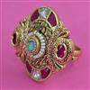Antique Pearl Ring with Matte Gold Plating