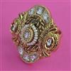 Antique Pearl Ring with Matte Gold Plating