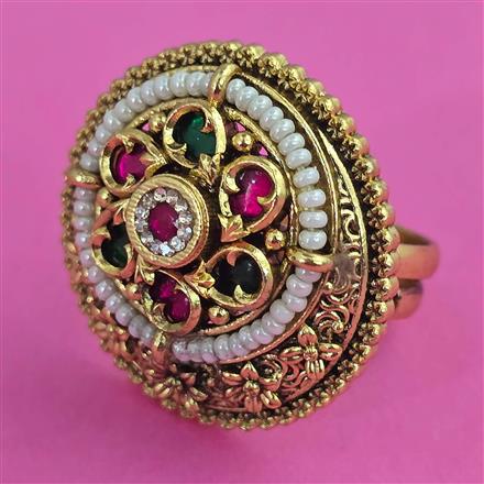 Antique Pearl Ring with Gold Plating