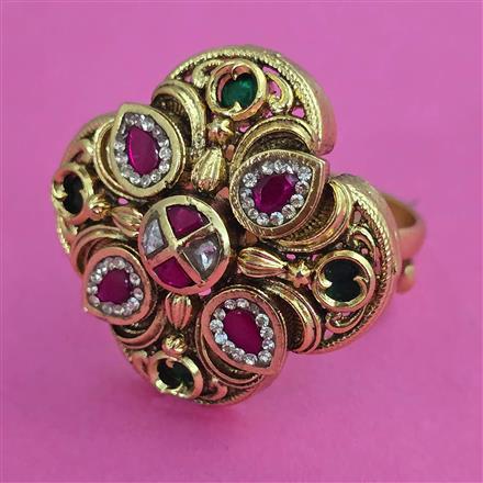 Antique Adjustable Ring with Gold Plating