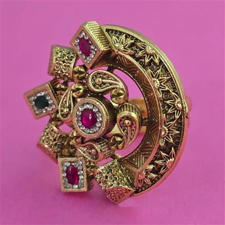 Antique Adjustable Ring with Gold Plating