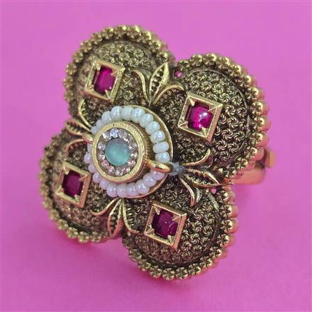 Antique Adjustable Ring with Gold Plating