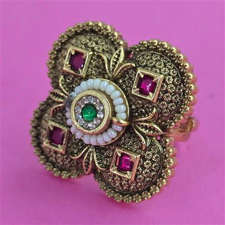 Antique Adjustable Ring with Gold Plating