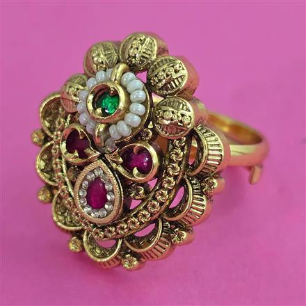 Antique Adjustable Ring with Gold Plating