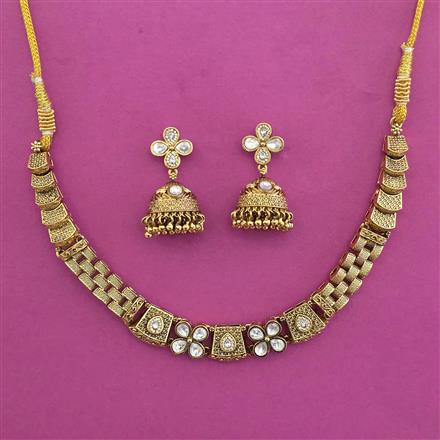 Antique Classic Necklace with Matte Gold Plating