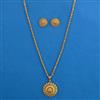 Antique Plain Gold Pendant Set with Matte Gold Plating